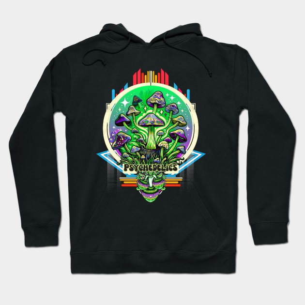 Fungi Green Psychedelics Hoodie by Invad3rDiz